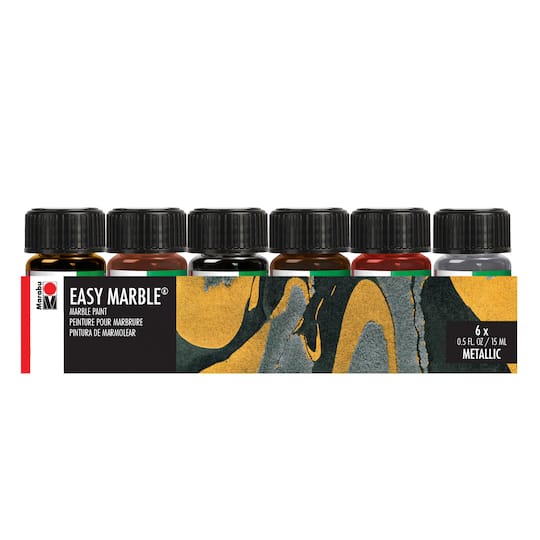 Marabu Easy Marble&#xAE; 6-Color Metallic Starter Set